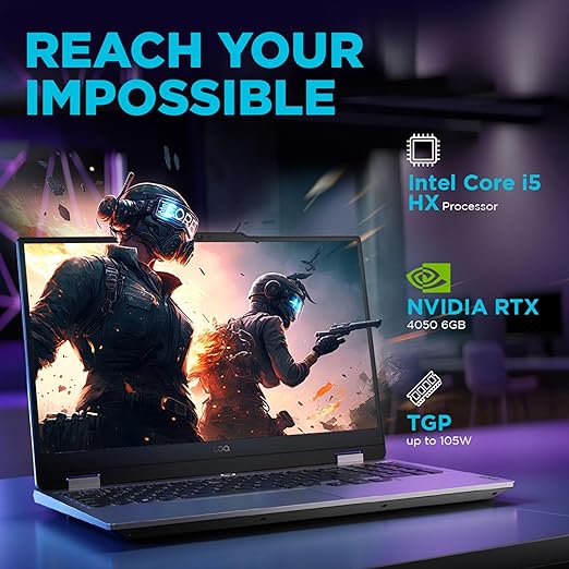 Lenovo LOQ 2024, Intel Core i5-13450HX, 13th Gen, NVIDIA RTX 4050-6GB, 16GB RAM, 512GB SSD, FHD 144Hz, 15.6"/39.6cm, Windows 11, MS Office 21, Grey, 2.4Kg, 83DV007GIN, 1Yr ADP Free Gaming Laptop